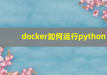 docker如何运行python