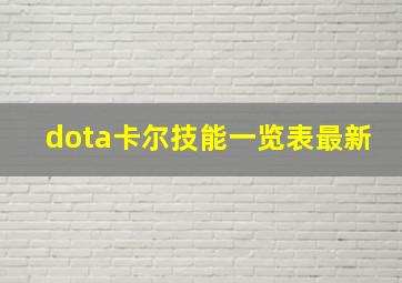 dota卡尔技能一览表最新