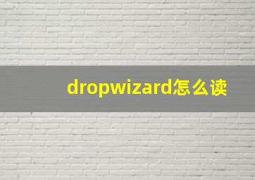 dropwizard怎么读