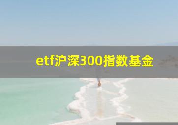 etf沪深300指数基金