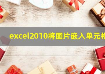 excel2010将图片嵌入单元格