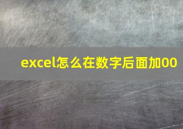 excel怎么在数字后面加00