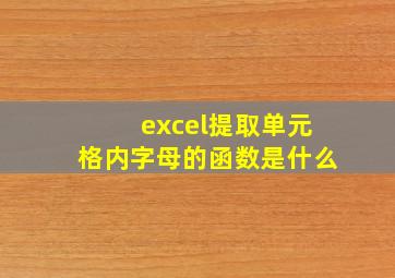 excel提取单元格内字母的函数是什么