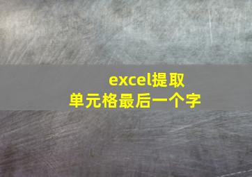 excel提取单元格最后一个字