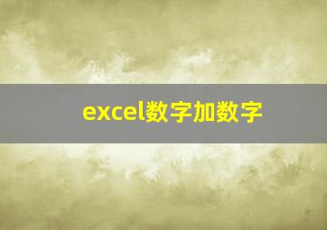 excel数字加数字