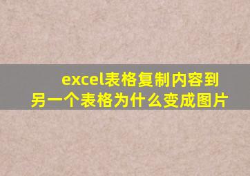 excel表格复制内容到另一个表格为什么变成图片