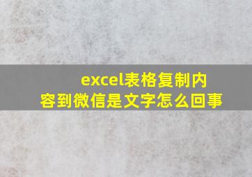 excel表格复制内容到微信是文字怎么回事