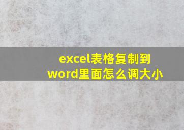 excel表格复制到word里面怎么调大小