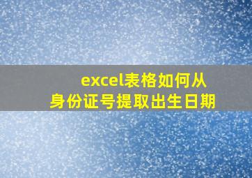 excel表格如何从身份证号提取出生日期