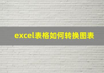 excel表格如何转换图表