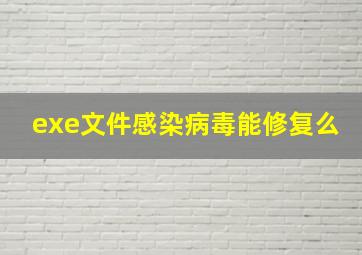 exe文件感染病毒能修复么