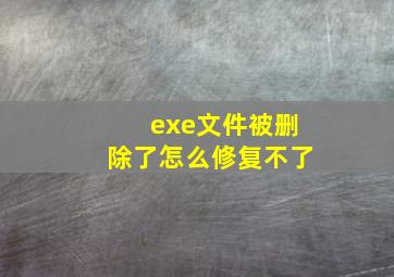 exe文件被删除了怎么修复不了