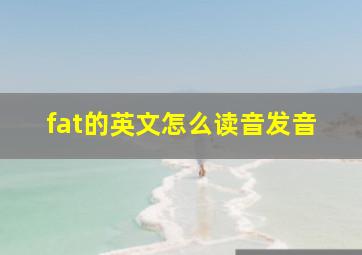 fat的英文怎么读音发音