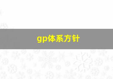 gp体系方针