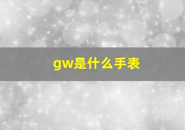 gw是什么手表