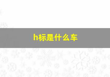 h标是什么车