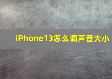 iPhone13怎么调声音大小