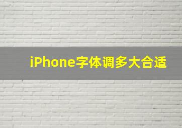 iPhone字体调多大合适