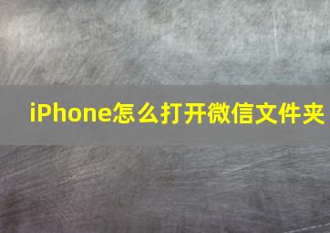 iPhone怎么打开微信文件夹