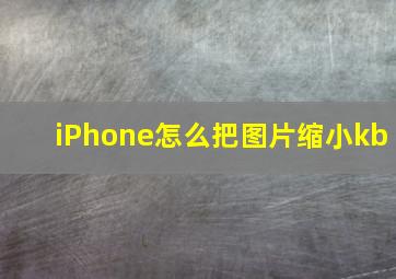 iPhone怎么把图片缩小kb