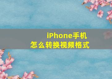 iPhone手机怎么转换视频格式