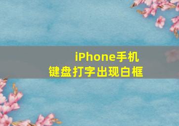 iPhone手机键盘打字出现白框