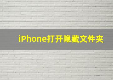 iPhone打开隐藏文件夹