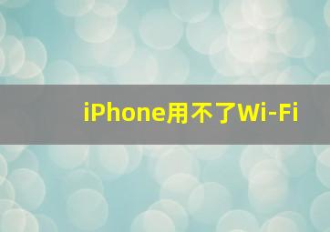 iPhone用不了Wi-Fi