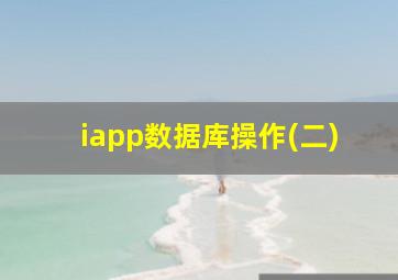 iapp数据库操作(二)