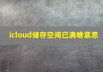 icloud储存空间已满啥意思