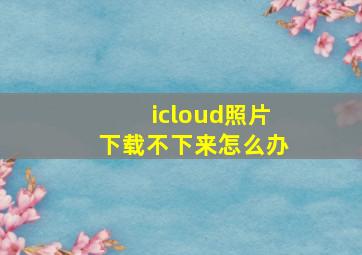 icloud照片下载不下来怎么办