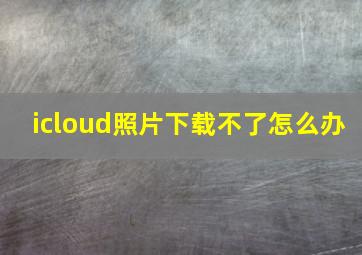 icloud照片下载不了怎么办