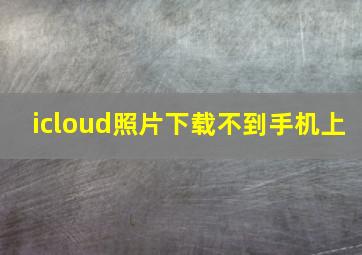 icloud照片下载不到手机上