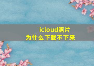 icloud照片为什么下载不下来