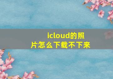 icloud的照片怎么下载不下来