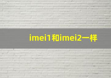 imei1和imei2一样