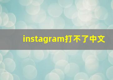 instagram打不了中文