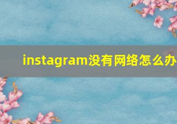 instagram没有网络怎么办