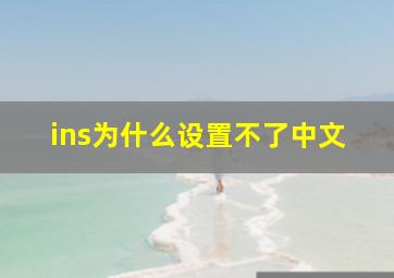 ins为什么设置不了中文