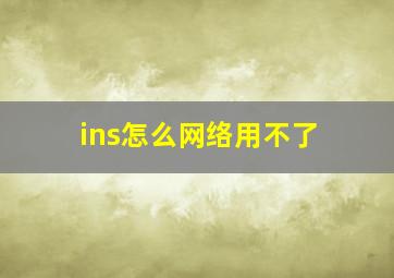 ins怎么网络用不了