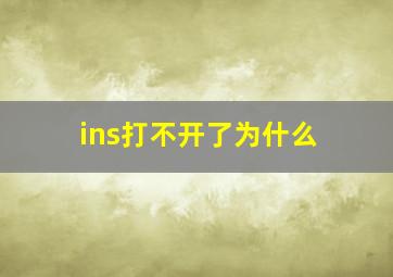 ins打不开了为什么