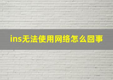 ins无法使用网络怎么回事