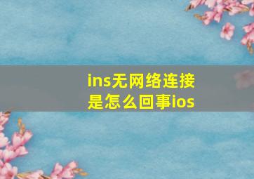 ins无网络连接是怎么回事ios