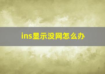 ins显示没网怎么办