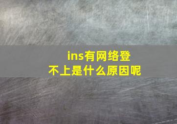 ins有网络登不上是什么原因呢