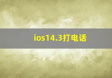 ios14.3打电话