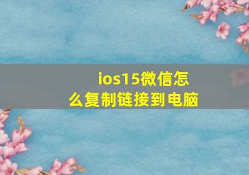 ios15微信怎么复制链接到电脑