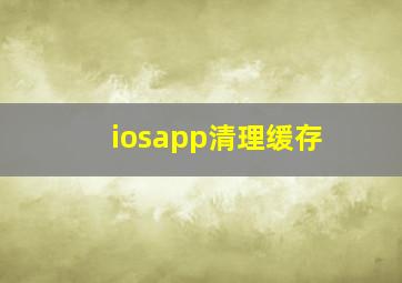 iosapp清理缓存