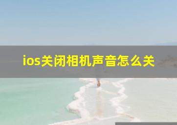 ios关闭相机声音怎么关