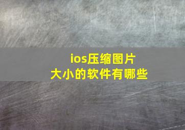 ios压缩图片大小的软件有哪些